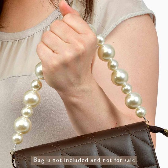 Pearl chain handle and charm for designer bags